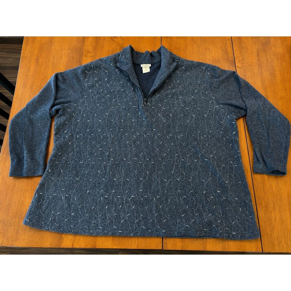 Bobbie Brooks Woman 26/28W Blue Gray Quarter Zip Pullover